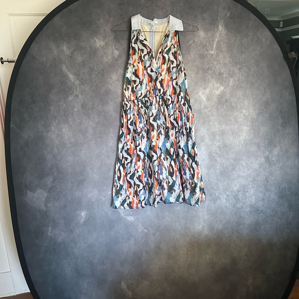 Carven Multicolor Camouflage Style Collared Dress